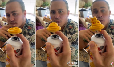 Mesmerizing Spray Cheese Through Cracker Video