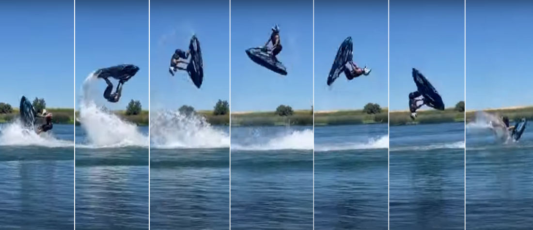 Man Casually Performs Double Backflip On Jet-Ski