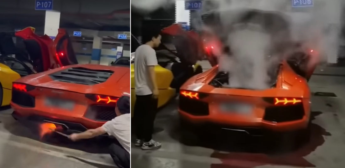 Attempt To Grill Meat Using Lamborghini Exhaust Proves Disastrous