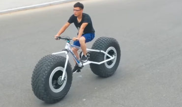 Guy Builds Bicycle With Off-Road Truck Tires
