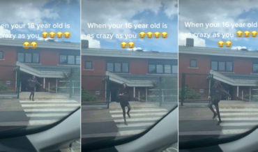 Parents Try To Prank Daughter With Loud Music While Picking Her Up From School