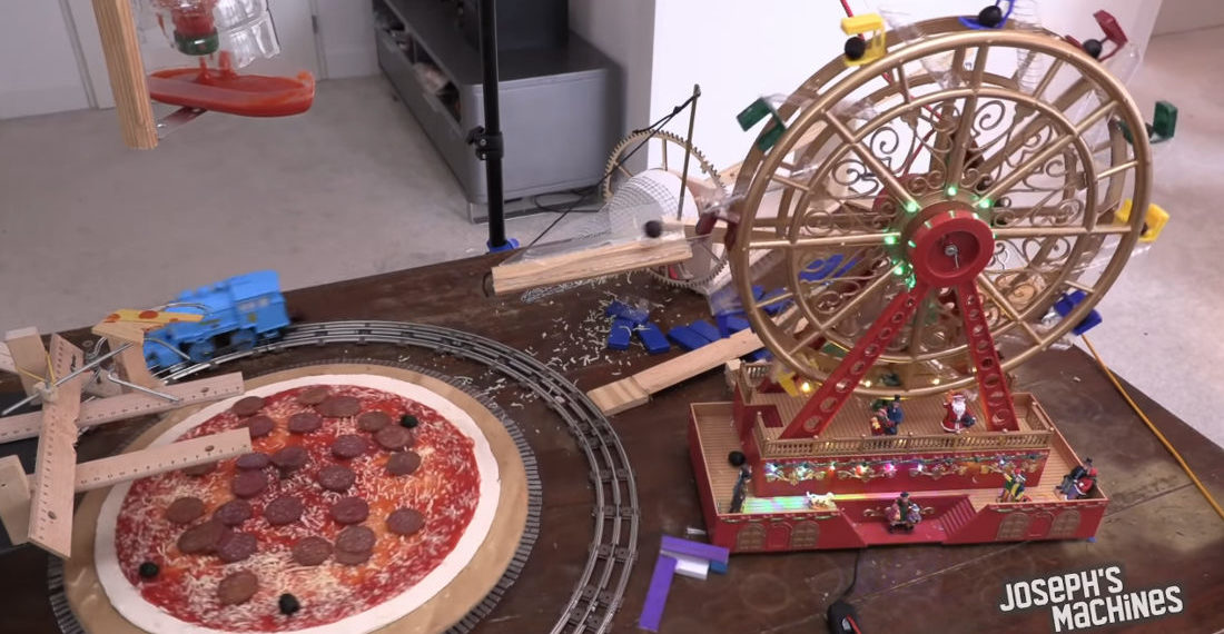 A Very Impressive Pizza-Making Rube Goldberg Machine