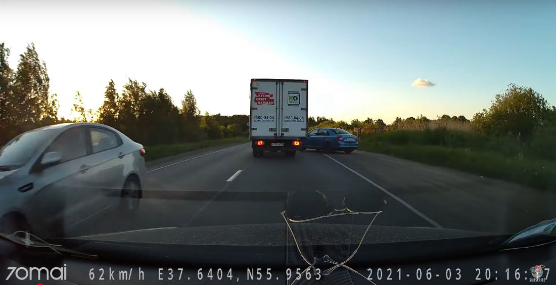 Motorist Attempts Surprise U-Turn In Middle Of Busy Road