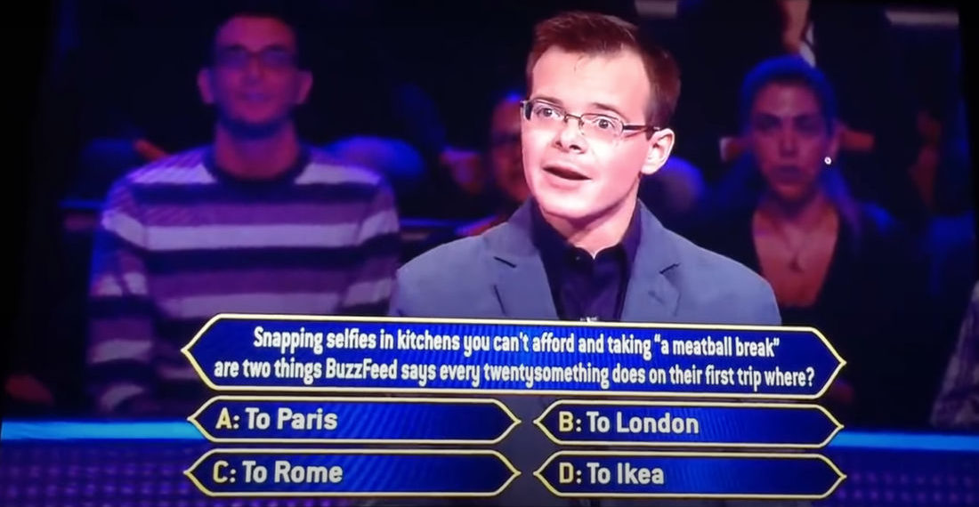 Smart Guy Crashes And Burns On First Who Wants To Be A Millionaire Question