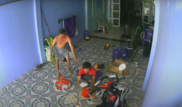 Home Security Cam Captures King Cobra Trying To Follow Child Into House