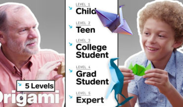 Origami Master Teaches Five Different Skill Levels, From Child To Expert