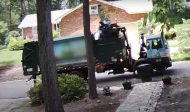 Doorbell Cam Captures Recycling Truck Eating Family’s Recycling Bin