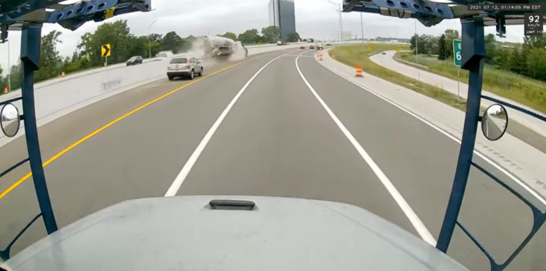 Dashcam Captures Tanker Truck Accident And Explosion