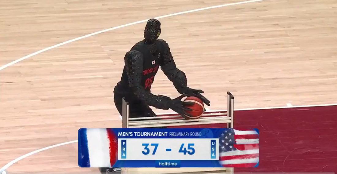 Basketball Shooting Humanoid Robot Casually Sinks Half-Court Shot At Olympics