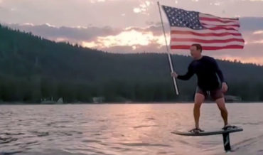 Mark Zuckerberg Surfs On Hydrofoil With American Flag To Celebrate 4th Of July