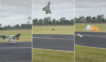 Giant RC Jet Makes Glorious Crash Immediately After Takeoff