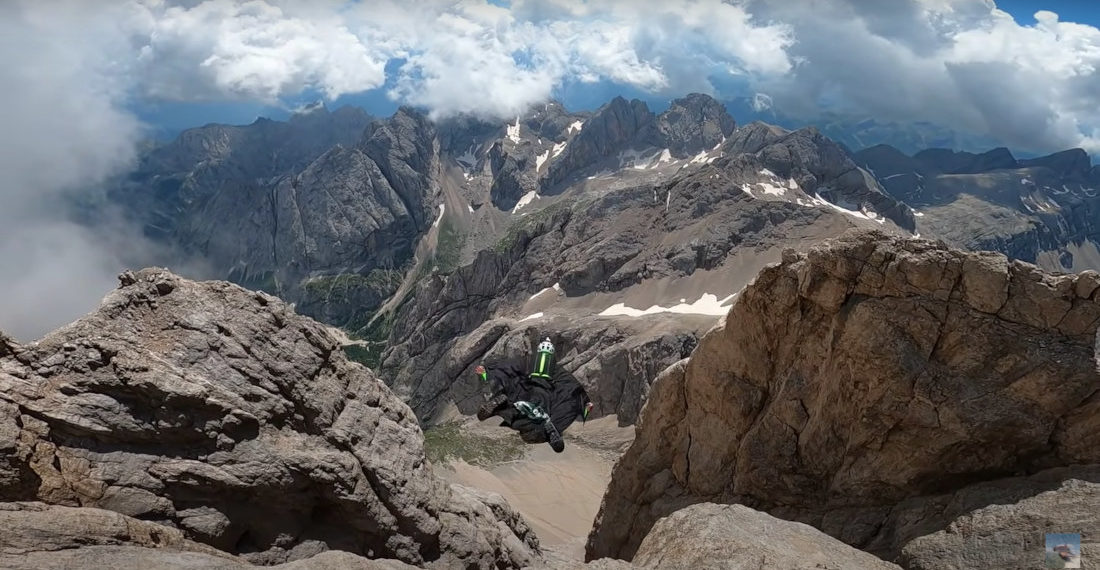 Beautiful First-Person Footage Of Wingsuit Flight Down Alp Mountain