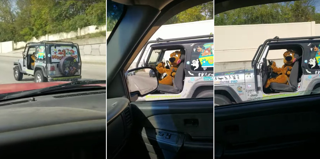 What The?: Scooby Doo Spotted Driving Jeep On Highway