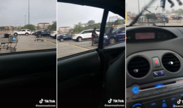High Winds Send Shopping Carts On Demolition Derby In Parking Lot