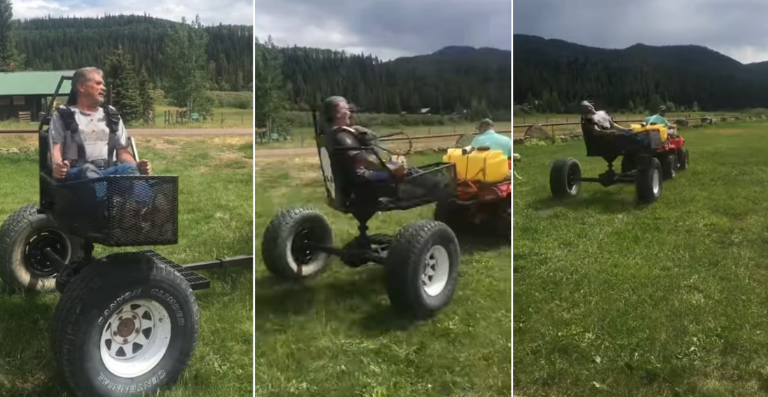 Man Rides Homemade Spinning Chair Of Death