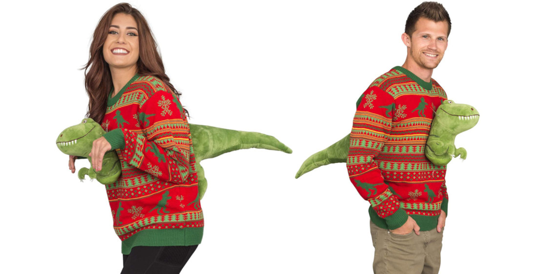 Finally, The 3D Dinosaur Ugly Christmas Sweater I’ve Been Waiting For