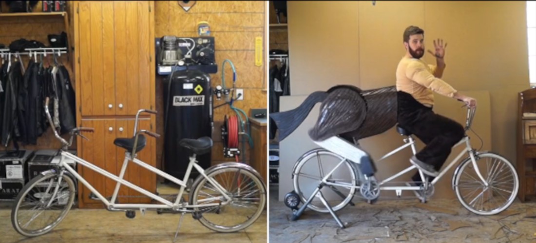 Man Mods Tandem Bike To Look Like A Centaur Is Riding It