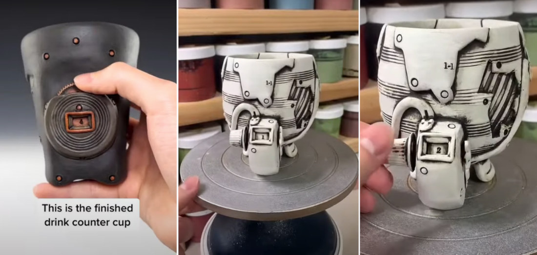 Potter Makes Coffee Mugs With Counting Dials So You Know How Many You’ve Had
