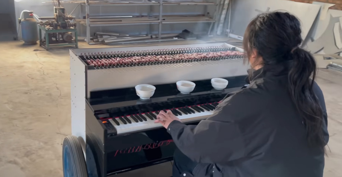 Man Builds Motorized Piano BBQ Car