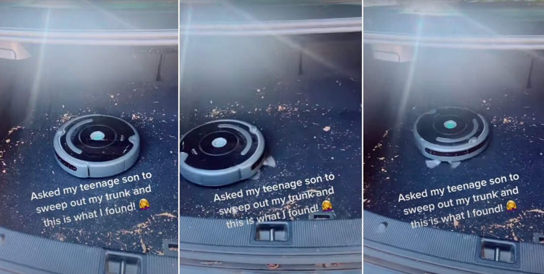 Son Asked To Vacuum Car Puts Roomba In Trunk