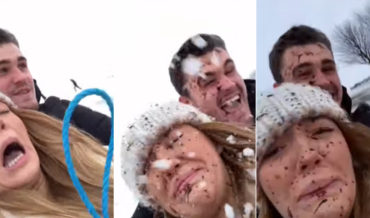 Couple Gets Mudded In Face While Sledding
