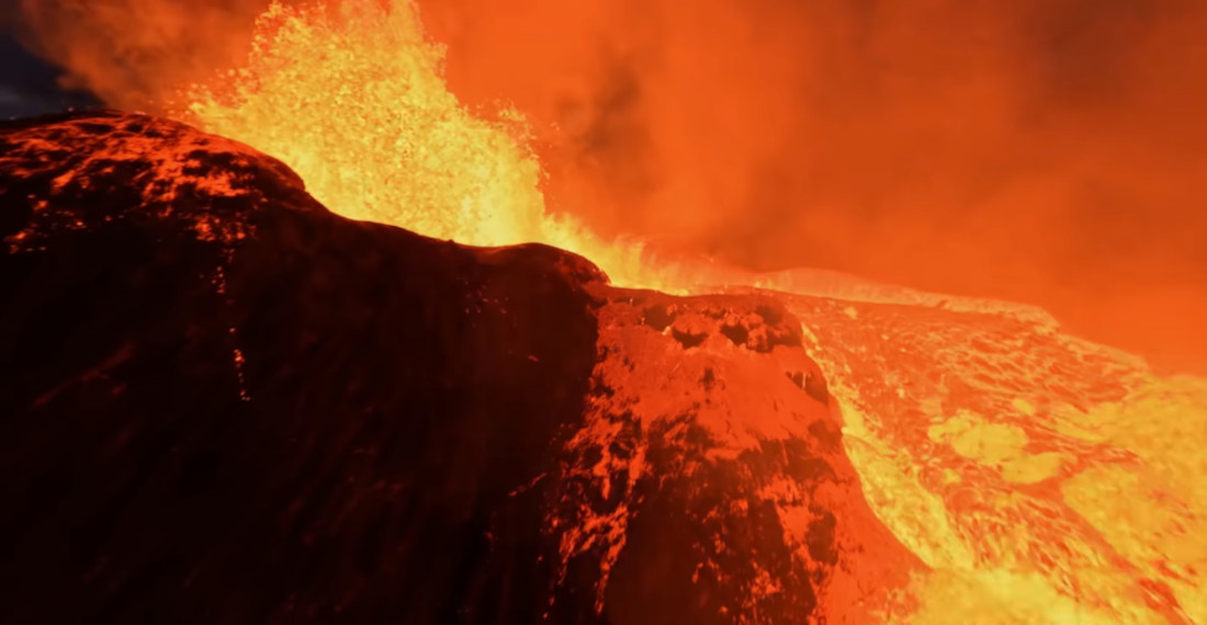 Stunning Flyby Drone Footage Of An Active Volcano