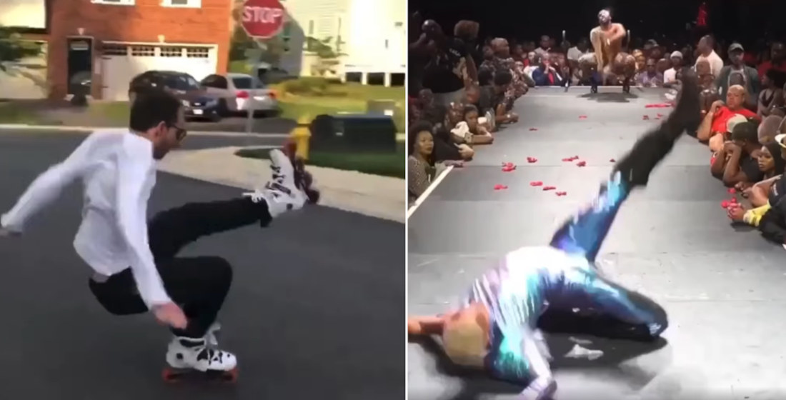 People Falling Synced Perfectly With Vogue Dance Battle