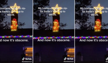 Uh-Oh: Inappropriate Animated Santa Christmas Light Display