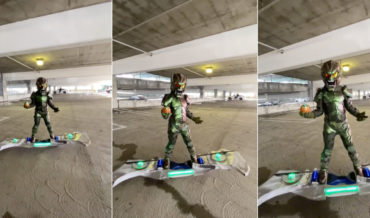 Kid’s Incredible Green Goblin Hoverboard Cosplay