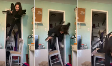 Nailed It: Woman Falls Hard Attempting Pull-Up Bar Trick