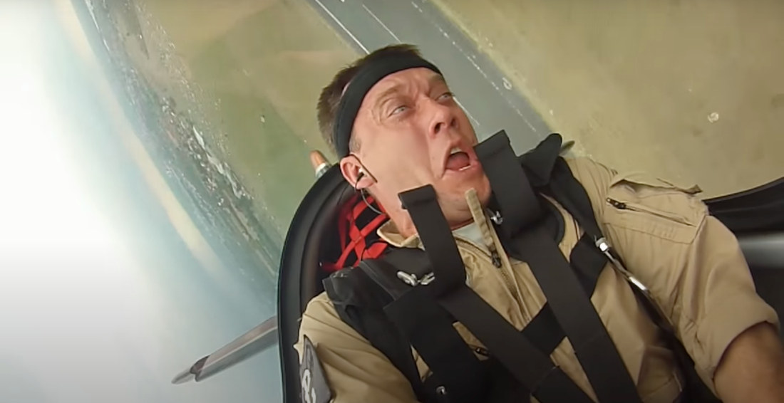 Aerobatic Pilot’s Facial Expressions During G-Force Maneuvers