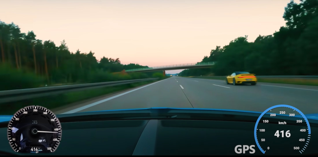 POV Footage Of Doing 259MPH On The Autobahn In A Bugatti Chiron
