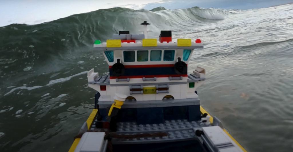 LEGO Ships Face Real-Life Waves At The Beach