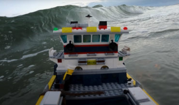 LEGO Ships Face Real-Life Waves At The Beach