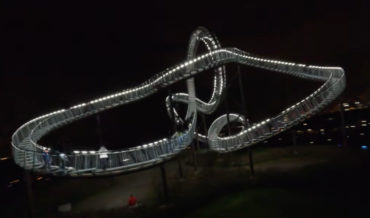 Nighttime Drone Fly-Through Of The ‘Roller Coaster Staircase’