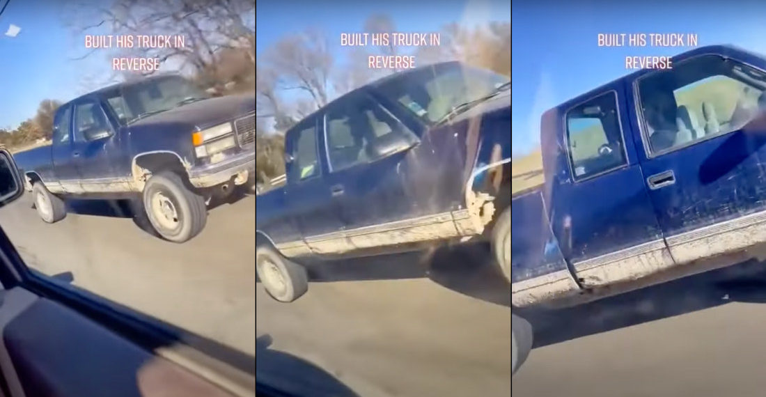 Guy Spotted Driving Truck Modified To Look Like It’s Driving Backwards