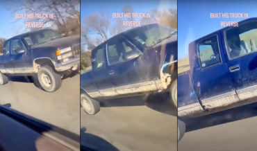 Guy Spotted Driving Truck Modified To Look Like It’s Driving Backwards