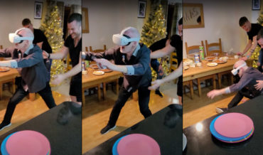 Dad, Scared Of Heights, Rides VR Roller Coaster For The First Time