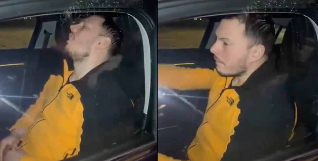 Guy Asleep In Parked Car Gets Woken Up, Immediately Starts Steering