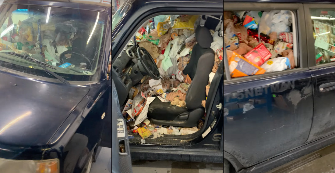 Hoarder Brings Car In To Get Window Fixed