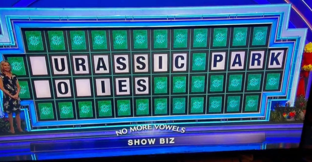 Womp Womp: Woman's Bad Jurassic Park Wheel Of Fortune Guess