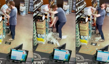 Liquor Store Employee Bested By Box Of Bottles