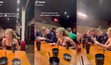 Girl Challenges 4 Guys To Simultaneous Rock/Paper/Scissors, Smokes Them All