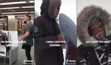 Guy From Zimbabwe Gets Invited To Go Sledding For The First Time