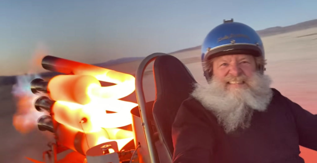Fun-Loving Maniac Blasts Jet-Powered Go-Kart To 90MPH While Steering With One Hand