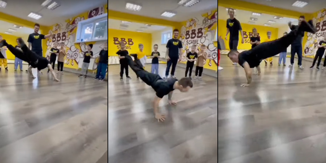 Breakdancer Displays Insane Core Strength With Weightless Legs