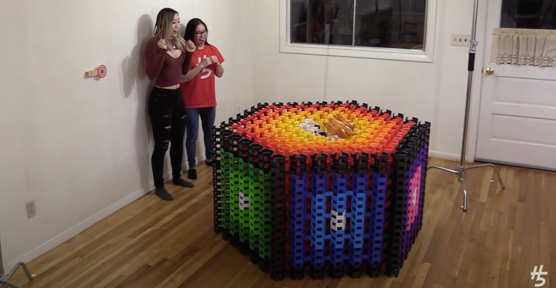 World Record 13,000 Domino Hexagon Took 52 Days To Build, 5 Seconds To Destroy