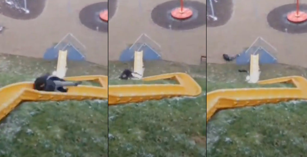 Brutal Kid's Slide Takes Man For A Ride