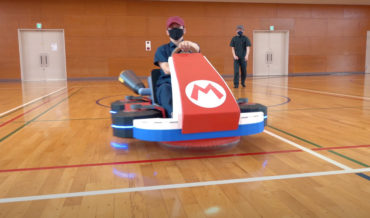 Guy Builds Functional Mario Kart Hovercraft Out Of Cardboard