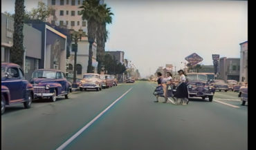 AI Enhanced, Colorized Footage Of Cruising The Sunset Strip, Circa 1952